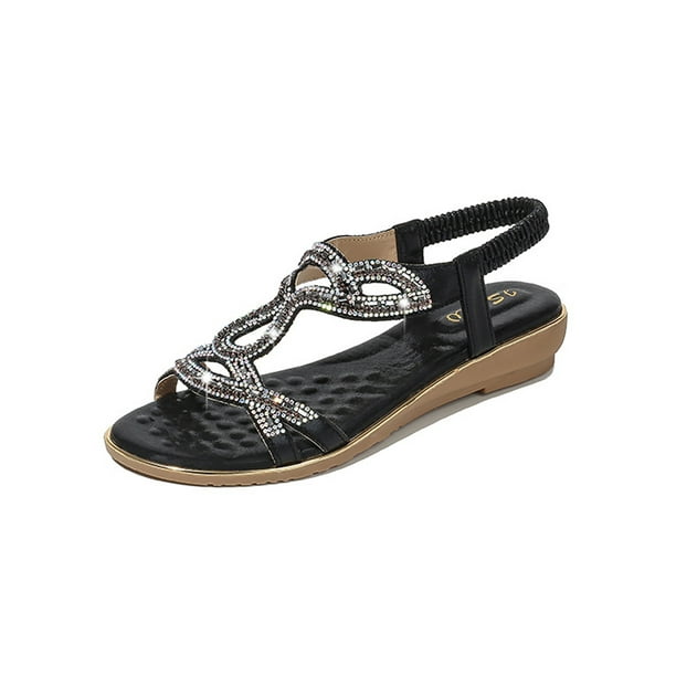 Moonker Women Summer Wedges Sandals Wide Width Shoes Ladies Girls Fashion Crystal Bling T-Strap Bohemia Beach Shoes Moonker Women Summer Wedges Sandals Wide Width Shoes Ladies Girls Fashion Crystal Bling T-Strap Bohemia Beach Shoes